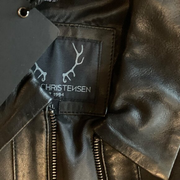 Bod & Christensen Laser-Cut Black Leather Jacket Floral Design Size XL New - Picture 5 of 7